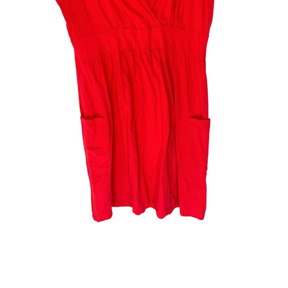 Boden Plus Basic Casual Everyday Red V-Neck Short Sleeve Cotton Dress Size 16 - Picture 4 of 11